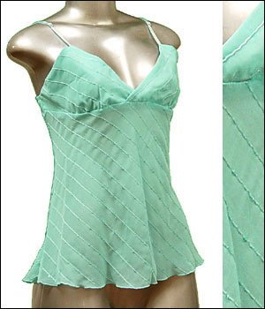 Sexy & Classy Sheer Tunic Tank Top w Sequins Blue sz M &iuml;&frac14;� Spaghetti Strap Suplice &iuml;&frac14;� Just7even