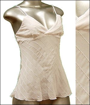 Sexy & Classy Sheer Tunic Tank Top w Sequins White sz S &iuml;&frac14;� Spaghetti Strap Suplice &iuml;&frac14;� Just7even