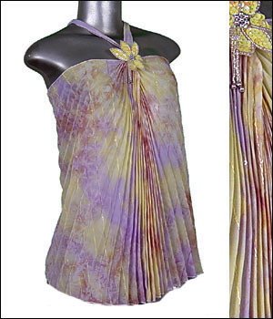 Gorgeous Pleated Women's Tunic Halter Top Purple sz L &iuml;&frac14;� Beautiful Dressy Sheer &iuml;&frac14;� Just7even