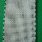 White Aida Band with green edge 5 cm, 2 inches wide