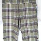 NY Collection Green Plaid Bermuda Shorts Capris 6 NEW MSRP $44