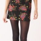 Free People Strapless Mini Dress Black Floral Sateen 12