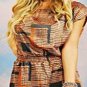 Miami Orange & Gray Shift Dress Tunic Sexy NEW S M L
