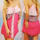 Very J Pink & Gray Layered Romantic Chiffon Tank Dress Juniors Sizes S M L NEW Very J Pink & Gray Layered Romantic Chiffon Tank Dress Juniors Sizes S M L NEW