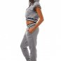 NEW Coutori 2 Piece "Comfy Chic" Set ~ Quilted Hoody Crop Top & Jogger Pant Set~