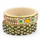 Chamak by Priya Kakkar Set Of 2 Peacock Bangle Bracelets NEW MSRP $115