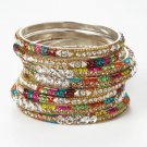 Chamak by Priya Kakkar Set Of 8 Multicolor Crystal Bangles NEW MSRP $115