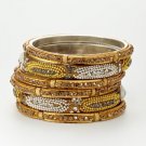Chamak by Priya Kakkar Set Of 6 Crystal & Beaded Chain Bangles NEW MSRP $128