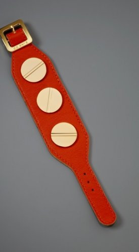 CC SKYE Orange Leather Giant Screw Cuff Bracelet NEW MSRP $160 HARD TO FIND