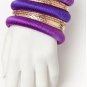 CARA COUTURE Purple Fabric Wrap 11 Piece Bangle Set NEW MSRP $70