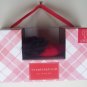 Macy's Charter Club Red & Black Fur Trim Plush Women's Slippers Sz S 5 6 NEW