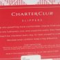 Macy's Charter Club Red & Black Fur Trim Plush Women's Slippers Sz S 5 6 NEW