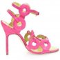 Manolo Blahnik Dos Porc Velour Fuxia Pink Suede Strappy Sandals 40.5 NEW $875
