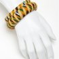 Cara Couture Yellow Ethnic Print Fabric 2 Piece Bangle Set NEW $105 Size 8