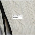 NEW Ivory Boho Chic Wool & Faux Leather Knit Sweater Zipper OS Fits Sz S M NEW Ivory Boho Chic Wool & Faux Leather Knit Sweater Zipper OS Fits Sz S M
