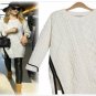 NEW Ivory Boho Chic Wool & Faux Leather Knit Sweater Zipper OS Fits Sz S M