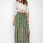 New UMGEE Lime Green Print Erin Maxi Skirt with Dual Slits S M L