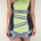 Wow Couture Lime & Navy Caged One Shouldered Bandage Dress S M NEW MSRP $68