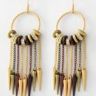 NEW Tri-tone Chandeliers Dangle Spike Charms Earrings - 4 3/8" Drop - STATEMENT NEW Tri-tone Chandeliers Dangle Spike Charms Earrings - 4 3/8" Drop - STATEMENT