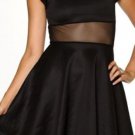 NEW Coutori Black Sheer Cutout Mesh Insert A-line Dress Size S M L