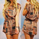 Alice Moon Orange & Gray Pattern Shift Mini Dress Size S L NEW MSRP $90 Alice Moon Orange & Gray Pattern Shift Mini Dress Size S L NEW MSRP $90