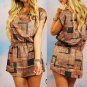 Alice Moon Orange & Gray Pattern Shift Mini Dress Size S L NEW MSRP $90