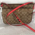 New COACH Khaki & Persimmon Peyton Signature East West Swingpack Bag 51065 RARE New COACH Khaki & Persimmon Peyton Signature East West Swingpack Bag 51065 RARE