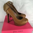 NIB Betsey Johnson Zingerr Platform Spiked Pump in Cognac Leather Sz 8 MSRP $160 NIB Betsey Johnson Zingerr Platform Spiked Pump in Cognac Leather Sz 8 MSRP $160