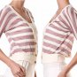 NEW Coutori Purple Stripes Button Bow Detailed Crop Top Open Back Cardigan L