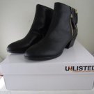 NIB Unlisted Rebel Way Black Ankle Boots Chunky Heel Size 9.5 MSRP $69
