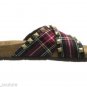 NIB SAM EDELMAN Arina Red Plaid Slide Sandals with Studs MSRP $120