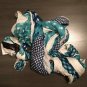 NWT Coach Blue Floral Badlands Patchwork Scarf 50" x 70" Shawl 85813 MSRP $195