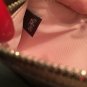 NWT $150 Coach Khaki & Petal Pink Coated Canvas & Leather Zip Top Wristlet 37565