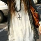 NEW White Lace Gauze Ruffle Chiffon Blouse Top Shirt Tunic Boho Chic Size S - M
