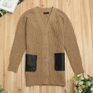 NWT Camel & Black Knitted Wool Sweater Cardigan Jacket w/ Contrast Pockets XS S NWT Camel & Black Knitted Wool Sweater Cardigan Jacket w/ Contrast Pockets XS S