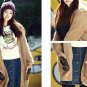 NWT Camel & Black Knitted Wool Sweater Cardigan Jacket w/ Contrast Pockets XS S