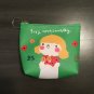 NEW Green Floral Pray Continually Coin Purse / Cosmetic Case Small Pouch Keyring