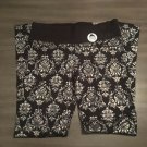 NWT Victoria's Secret Black & Silver Damask Iridescent Bling Yoga Leggings Sz S