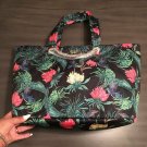 NEW Victoria's Secret Black Palm Floral Weekender Tote Travel Bag Embossed Nylon