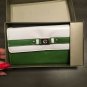 NIB $68 Giani Bernini Green & White Glazed Leather Accordion Organizer Wallet