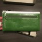 NIB $68 Giani Bernini Green & White Glazed Leather Accordion Organizer Wallet