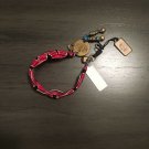 NWT $38 Juicy Couture Pink, Blue & Blue Tribal Woven Bracelet Heart Charm RARE