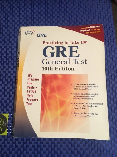 GRE&Acirc;&reg; : Practicing to Take the General Test 10th Edition (2002, Paperback)