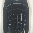 NEW Oscar de la Renta Black Crewneck Sweater Drop Needle Checkered XXL 2XL $65