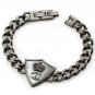 NIB Just Cavalli Gunmetal Scudo Medallion Chain Link Bracelet SCEH03 MSRP $260