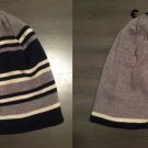 NWOT Levi's Reversible Dark Blue, Gray & Cream Beanie Hat One Size Fits Most