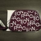 NIB Kenneth Cole Reaction Purple Fabric Logo Embroidered Zip Indexer Wallet