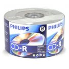 50 Pk Philips Brand 52X 80MIN 700MB Blank CD CD-R CDR Media For Music Data Photo