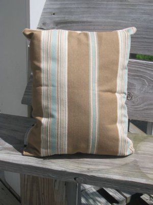 blue beige stripe pillow