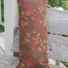 Brown, red, gold flower pillow